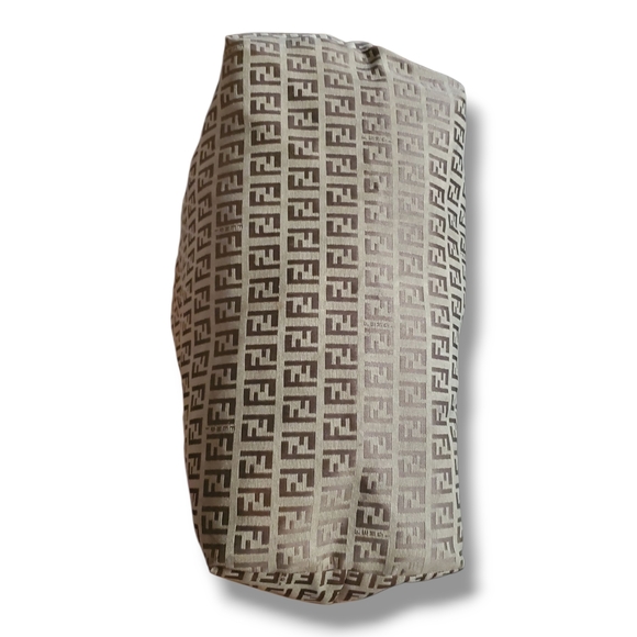 FENDI Zucchino Beige and Brown Logo Tote Bag - Picture 14 of 15